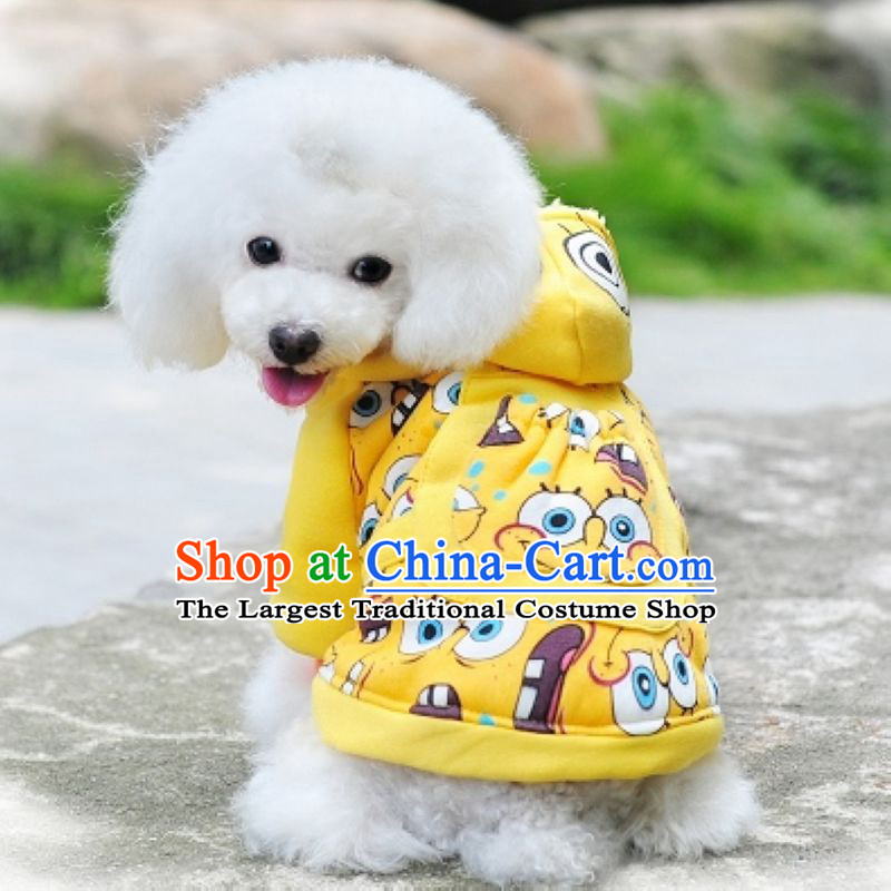Chukchi pets dogs clothes clothes 2015 dog costume autumn and winter coat four legs with warm tedu sweater cartoon baby _ Yellow M4_6 catty