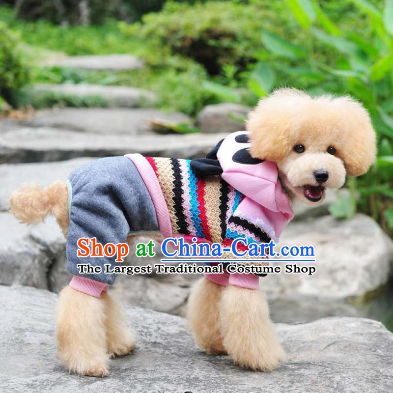 Chukchi pets dogs clothes clothes 2015 dog costume autumn and winter coat four legs with warm tedu sweater knitting Panda _ Pink M4_6 catty