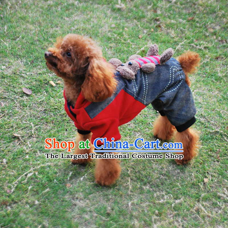 Dog clothes dog Hiromi than Xiong vip tedu dog-footed clothes pet supplies load autumn and winter clothing c.o.d. coral red 4 chest 46cm back long 31cm Weight 7 catties of ,HI-PRO,,, shopping on the Internet
