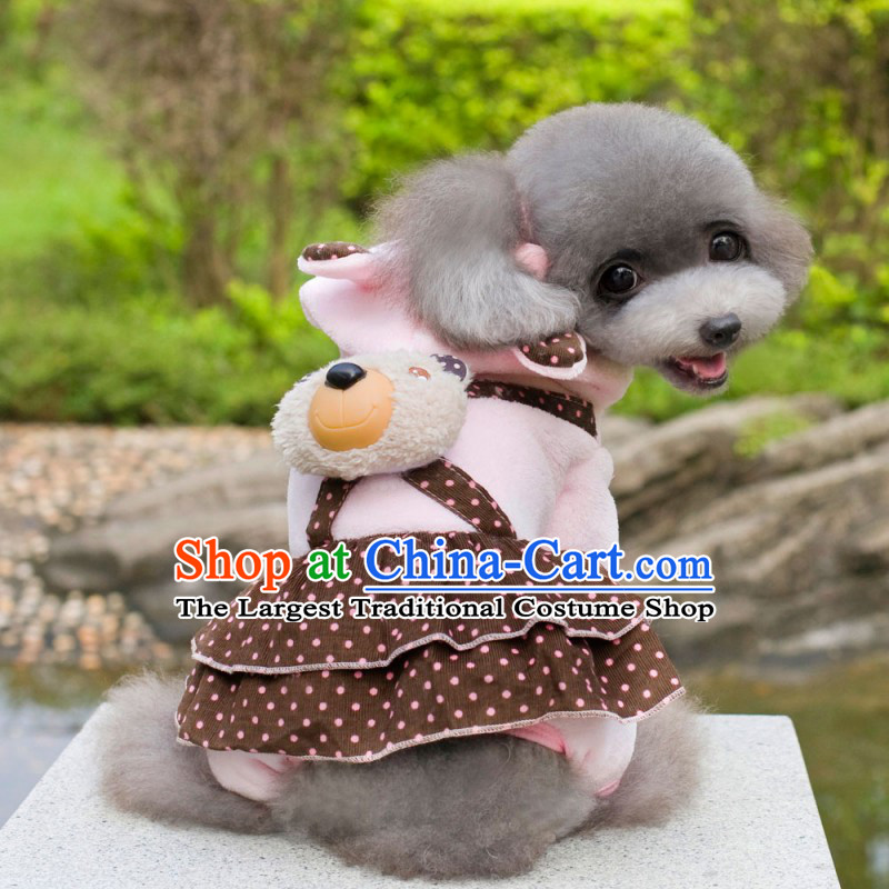 The four legs tien dolls Xiong woolen clothing dog clothes pet Fall_Winter Collections of four_footed ãþòâ princess skirt pink m