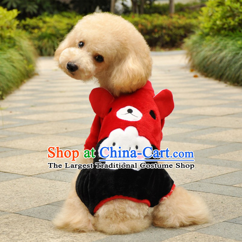 Tien petho clouds Xiong pet dog costume autumn and winter clothing pet dogs replace clothing tedu clothes red m