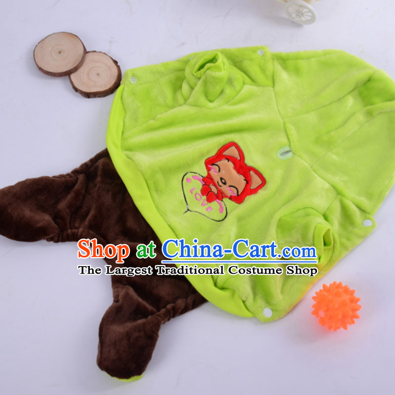 Dog clothes pet clothes chihuahuas VIP than Xiong tedu clothes dog puppies Fall_Winter Collections of four_footed costumes pet supplies green of the four_pin M about civet suitable 1_3 catty