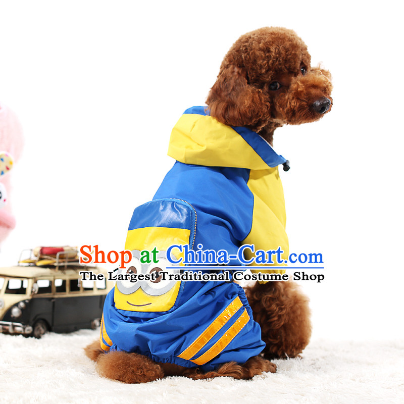 Pets allowed small yellow people raincoats ultra_small dog raincoat tedu VIP sunscreen raincoat dog clothes deep blue 5_