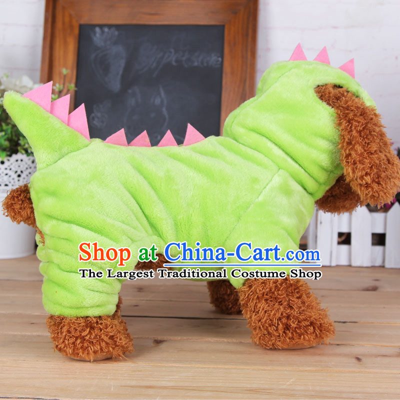 Zen claptrap dinosaur morph connecting cap cotton coat cotton pet tedu VIP Xiong dog clothes than four-legged spring loaded yi dark green xs back long 20cm, nine pets , , , shopping on the Internet