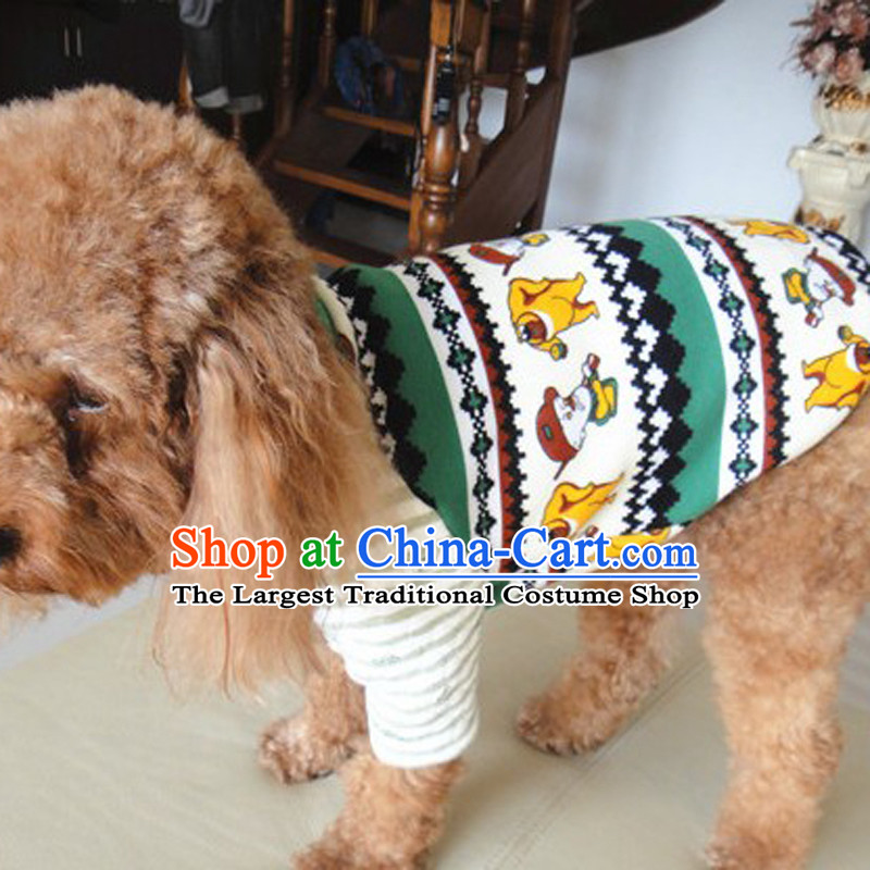 Yet thick pet clothing claptrap winter white cartoon forming the Netherlands Xiong VIP tedu than the lint-free cotton dog warm clothes No. 1 green stripes cartoon (M, the darling of the lint-free) , , , shopping on the Internet