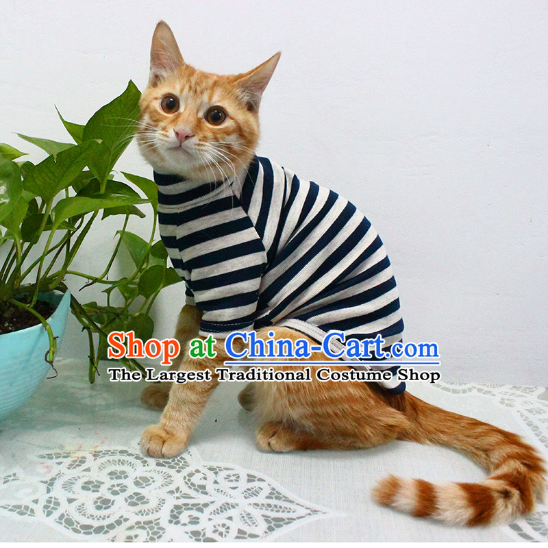 Cat clothes kitten alike home services cat David cats cat clothes high collar dark blue stripes L