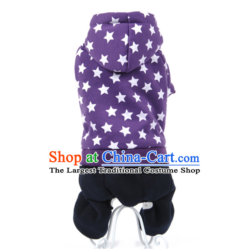 Huayuan hoopet pet four feet on the stars fall and winter warm clothes dog tedu than Xiong cotton apparel vip winter snow, Shui Pin 4 on Thick purple L_back long 29_34cm