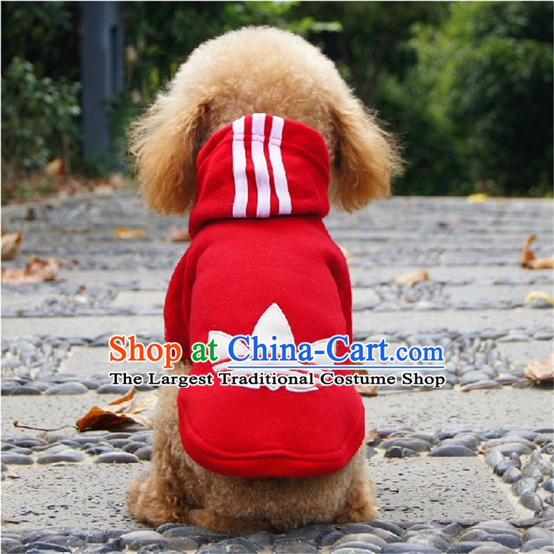 Clover pet dog clothes for autumn and winter clothing boxed tedu dog clothes VIP tedu both feet yi dog costume pets clothing warm clothing RED M