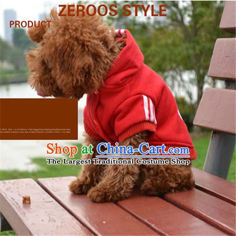 Clover pet dog clothes for autumn and winter clothing boxed tedu dog clothes VIP tedu both feet yi dog costume pets clothing warm clothing RED M pets ring shopping on the Internet has been pressed.