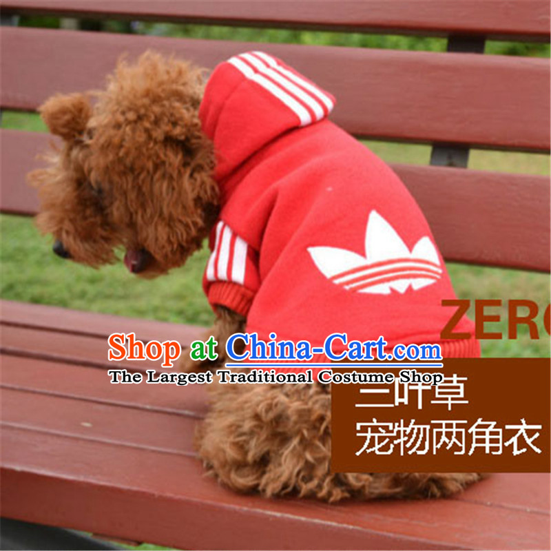 Clover pet dog clothes for autumn and winter clothing boxed tedu dog clothes VIP tedu both feet yi dog costume pets clothing warm clothing red, L, Pets ring shopping on the Internet has been pressed.