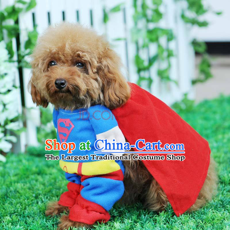 Huayuan hoopet Superman morph replacing pet dog clothes morph replacing tedu dog clothes autumn and winter clothes of the Superman Christmas XS