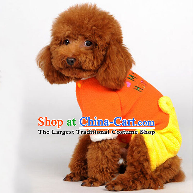 Hoopet dog autumn and winter clothing lovely Winni Cubs four feet on pet dogs tedu clothes clothes orange M