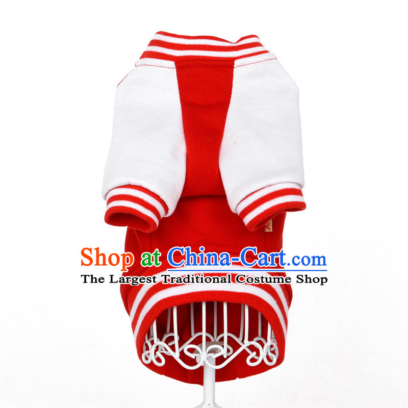 Hua Yuan hoopet autumn and winter tedu than Xiong vip sweater baseball Services Pet cotton red and white M-chest 36-40cm, Huayuan claptrap (hoopet) , , , shopping on the Internet