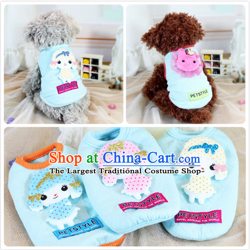 Spring, Summer, Autumn, cartoon milk dogs petstyle yi yi cotton mugs dogs dog clothes vip tedu costumes and xs, small blue, day grace shopping on the Internet has been pressed.