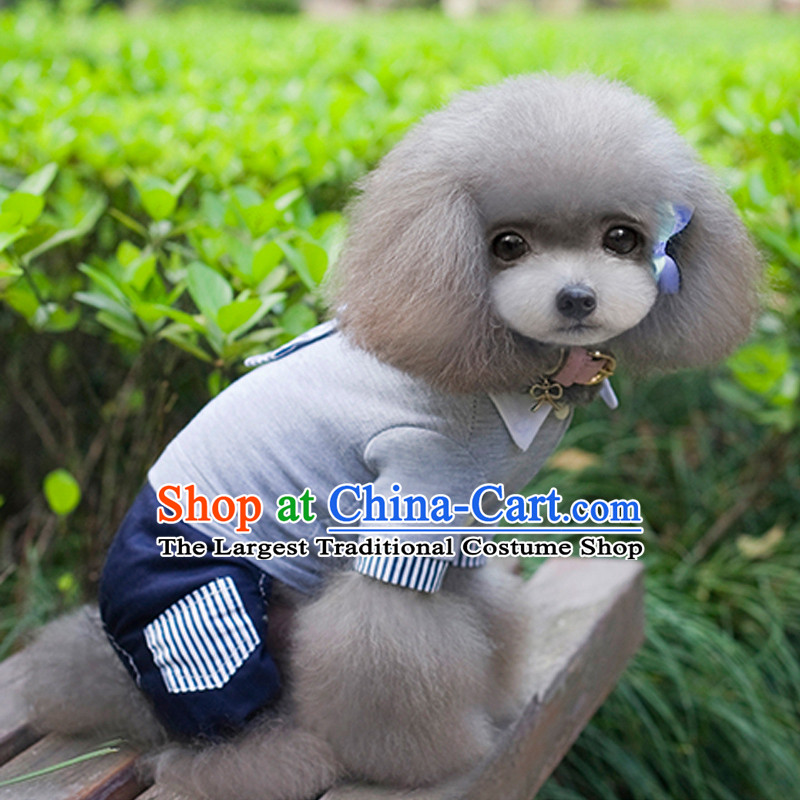 Blue pet dog clothes Lai dog spring and summer load campus wind series tedu VIP than Xiong Hiromi dress streaks four feet, Yi, blue XL Lai , , , shopping on the Internet