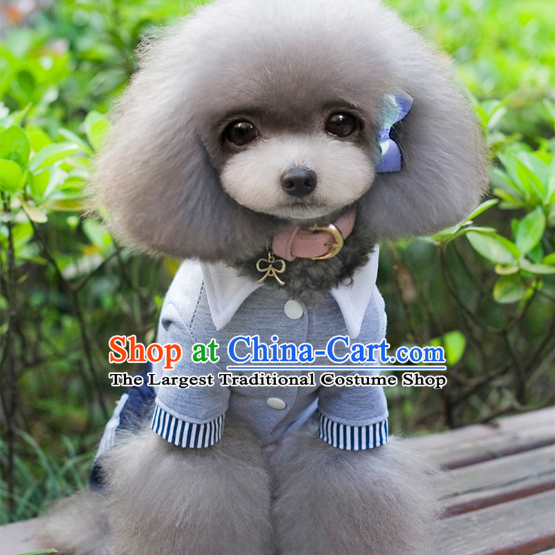 Blue pet dog clothes Lai dog spring and summer load campus wind series tedu VIP than Xiong Hiromi dress streaks four feet, Yi, blue XL Lai , , , shopping on the Internet