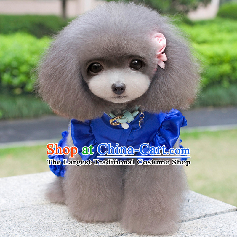 Pet dog spring and summer clothing dog clothes Lolita lamings skirt tedu than Xiong VIP Hiromi dress Blue M, Blue Lai , , , shopping on the Internet