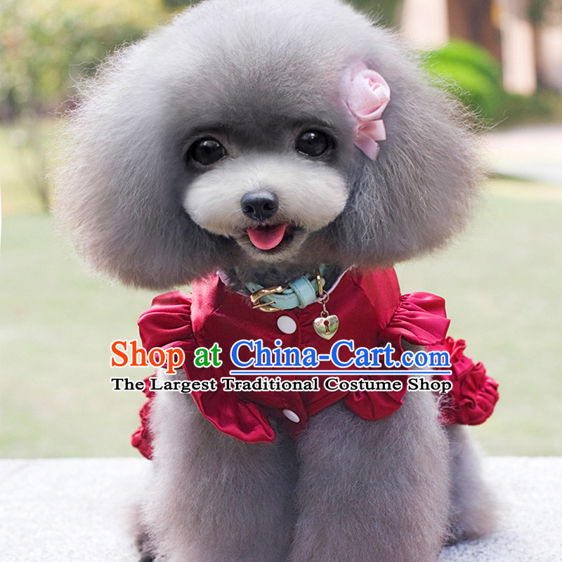 Pet dog spring and summer clothing dog clothes Lolita lamings skirt tedu than Xiong VIP Hiromi dress wine red S, Blue Lai , , , shopping on the Internet