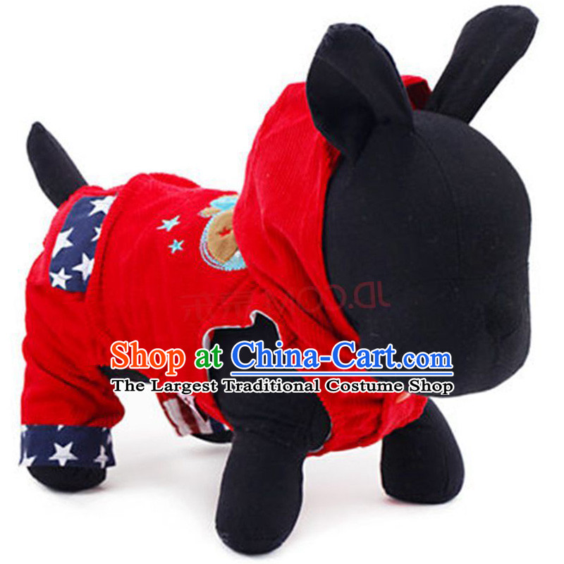 Pet dog clothes petcircle clothing vip tedu than the autumn and winter clothing Xiong ding_ding Xiong cap_footed ding_ding bears _ Red L
