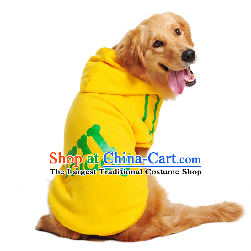 Dog clothes large dog in the spring and autumn large dogs gross clothes Ha Shi Qi Samoa and pet clothing Yellow XL