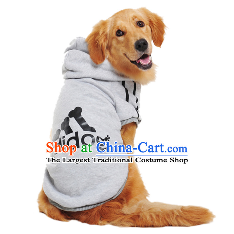 Dog clothes large dog in the spring and autumn large dogs gross clothes Ha Shi Qi Samoa and pet clothing light gray XL