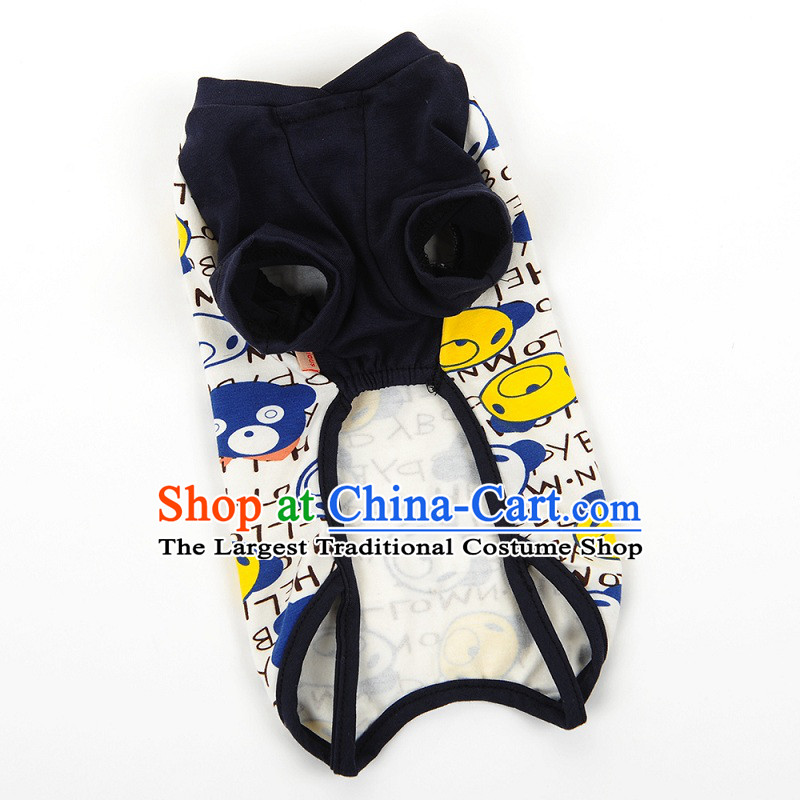 Hua Yuan hoopet autumn and winter clothing dog tedu than four-legged Yi Xiong and strategically placed ventilation pet clothes blue & yellow T-shirt leisure cubs L-back long 30-35cm, Huayuan claptrap (hoopet) , , , shopping on the Internet