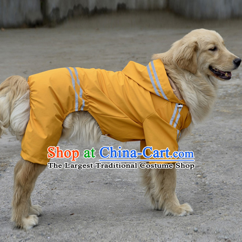 Transfer of small and medium_sized dogs night light raincoat pet dog 7XL yellow waterproof clothing