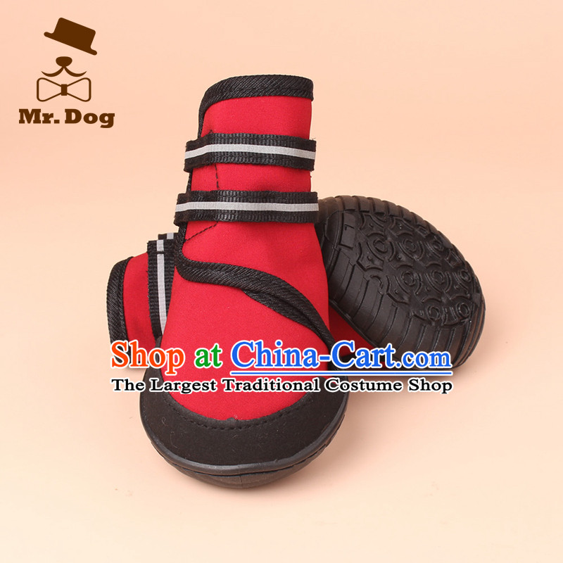 Non_slip wear large dog mr.dog shoes pet waterproof shoe gross shoes dog shoes pets rain shoes red XXL