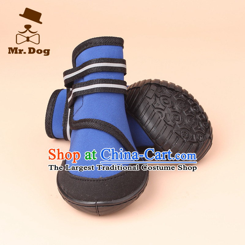 Non_slip wear large dog mr.dog shoes pet waterproof shoe gross shoes dog shoes pets rain shoes blue XL