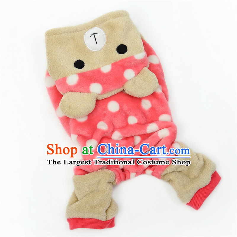 Carolina Francis pets clothes pink dot cubs dog ?ta coral warm clothes XS_ pet dogs within 20 cm back long