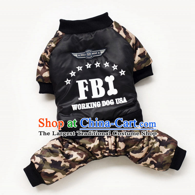 The new camouflage thick cotton FBI tedu dog clothes Fall_Winter Collections VIP pet four feet down picture color clothes XXL recommendations 9 to 10