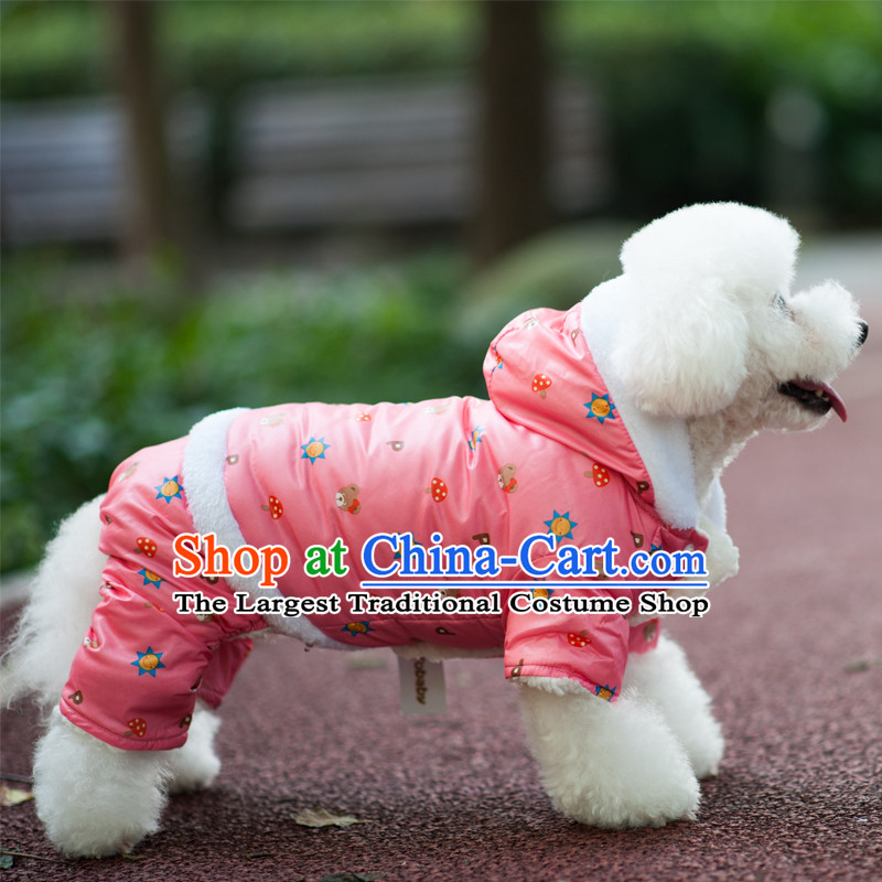 Pets dress autumn and winter clothing new dog tedu Hiromi Xiong ãþòâ dog than Feather   Pink Mushroom Xiong 14