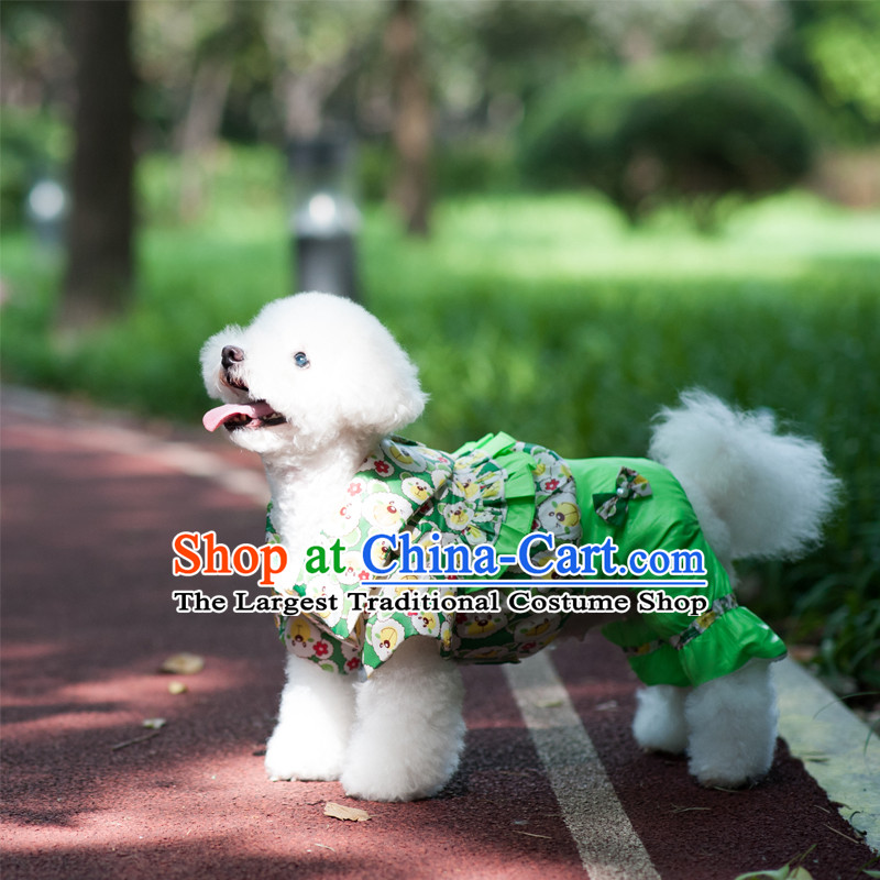 Pets dress autumn and winter clothing new dog tedu Hiromi Xiong ?ta dog than Feather   Green shows 10 Xiong
