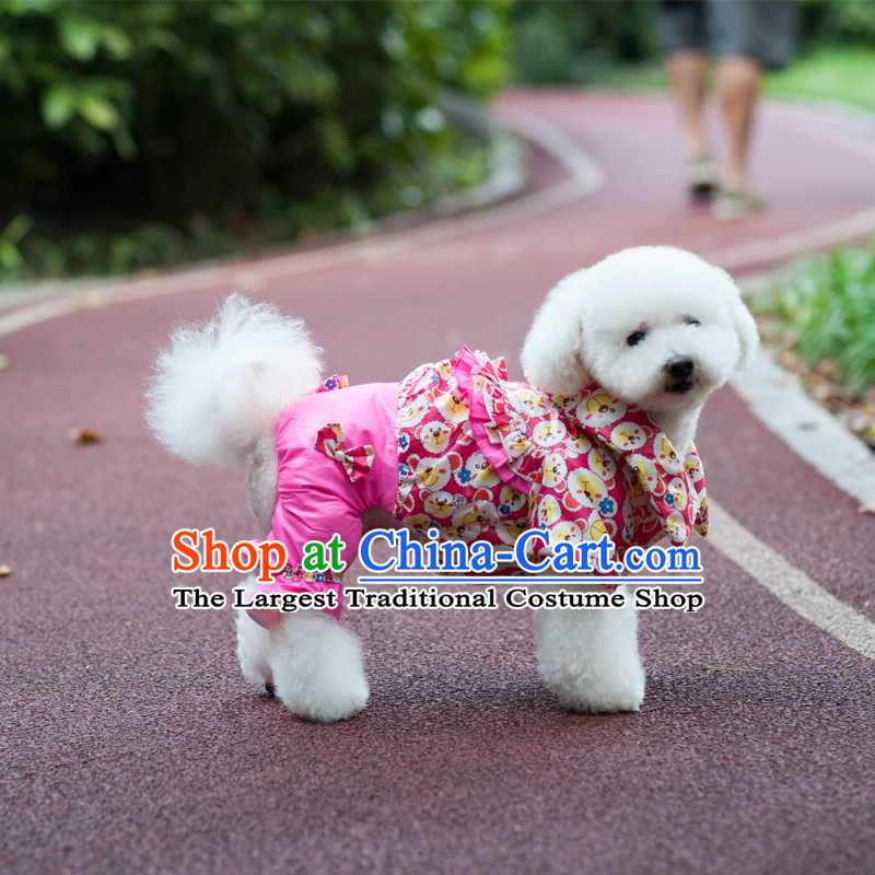 Pets dress autumn and winter clothing new dog tedu Hiromi Xiong ãþòâ dog than Feather   pink hug him 10 Xiong