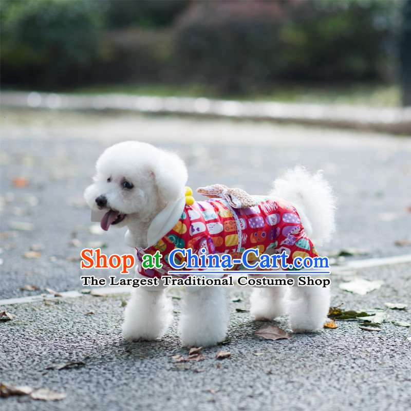 Pets dress autumn and winter clothing new dog tedu Hiromi Xiong ãþòâ dog than Feather   Red 10