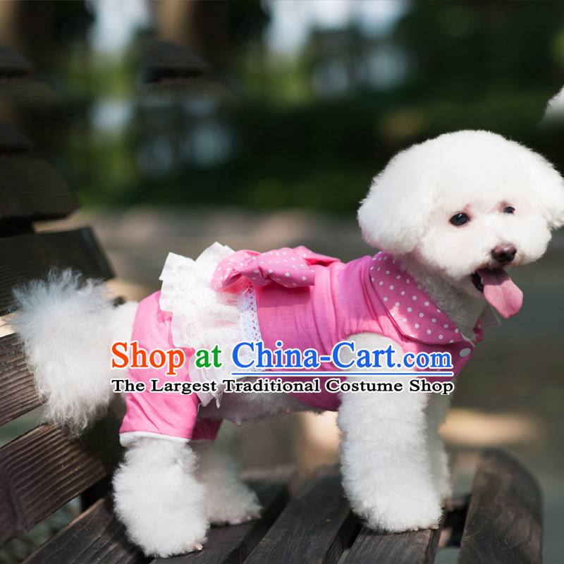 Pet dog costume of autumn and winter clothing dog_ thick_yi tedu Hiromi than Xiong autumn and winter coat thickness of four feet of red lace big butterfly 10