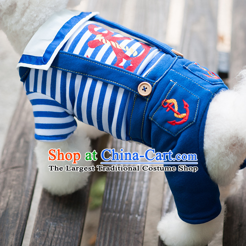 Pet dog costume of autumn and winter clothing dog) thick-yi tedu Hiromi than Xiong autumn and winter coat four feet thick blue classic navy jumpsuits 10, Blue Lai , , , shopping on the Internet