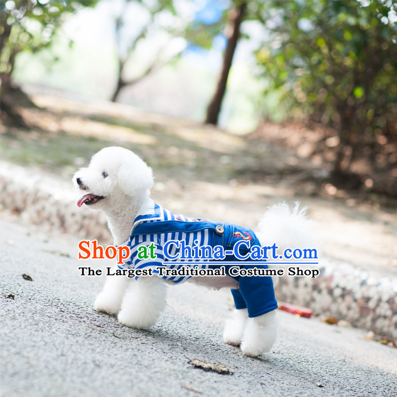 Pet dog costume of autumn and winter clothing dog) thick-yi tedu Hiromi than Xiong autumn and winter coat four feet thick blue Classic Navy Jumpsuits No.12, Blue Lai , , , shopping on the Internet
