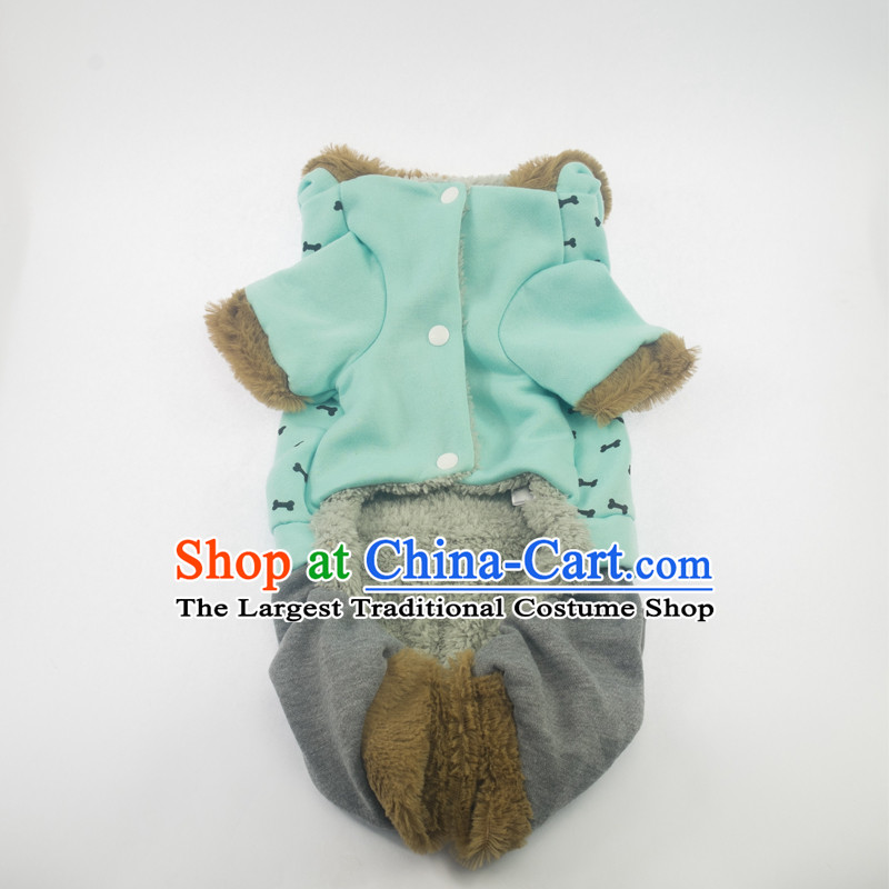 Pet dog costume of autumn and winter clothing dog) thick-yi tedu Hiromi than Xiong autumn and winter coat four feet thick green rascal 18, Blue Lai , , , shopping on the Internet
