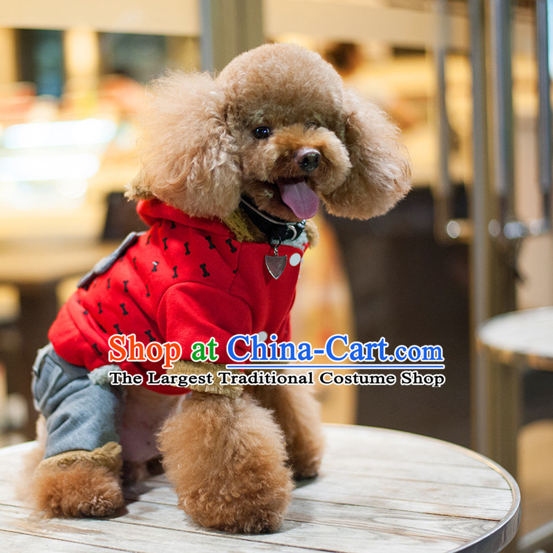 Pet dog costume of autumn and winter clothing dog) thick-yi tedu Hiromi than Xiong autumn and winter coat four feet thick red rascal 18, Blue Lai , , , shopping on the Internet
