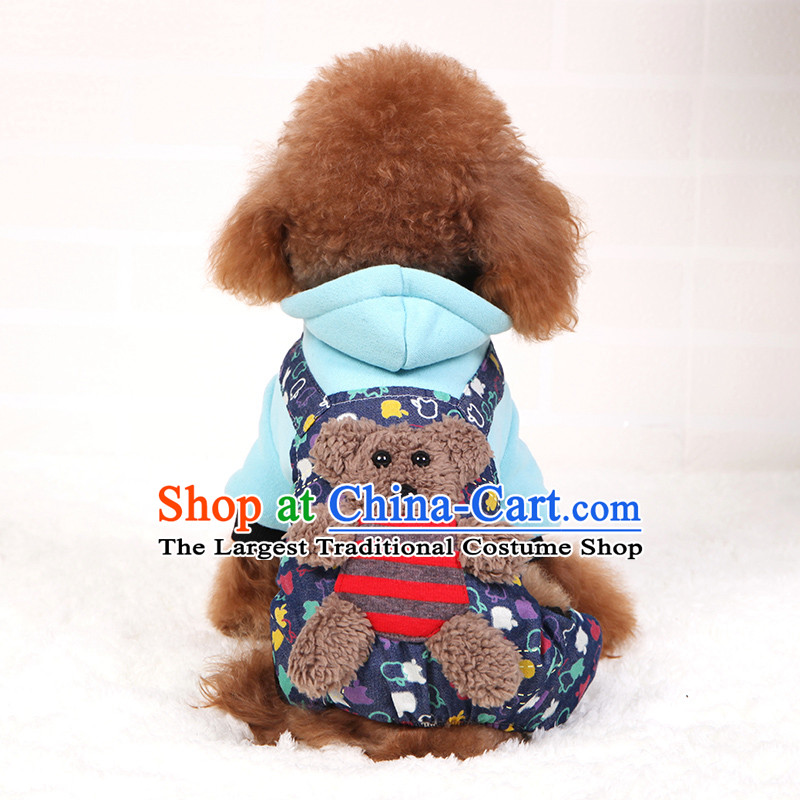 Dog clothes dog Hiromi than Xiong vip tedu dog_footed clothes pet supplies load autumn and winter clothing c.o.d. aqua_blue 3 chest 40cm back long 27cm 5 catties of weight