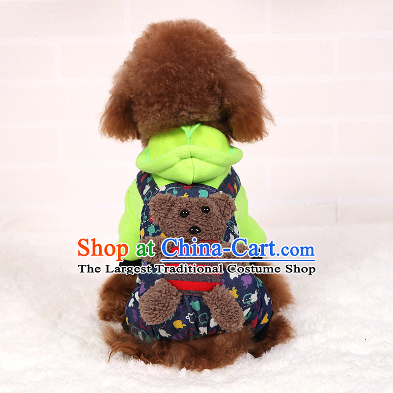 Dog clothes dog Hiromi than Xiong vip tedu dog_footed clothes pet supplies load autumn and winter clothing C.o.d. Fluorescent Green 5 chest 50cm back long 35cm weight within 10 catty