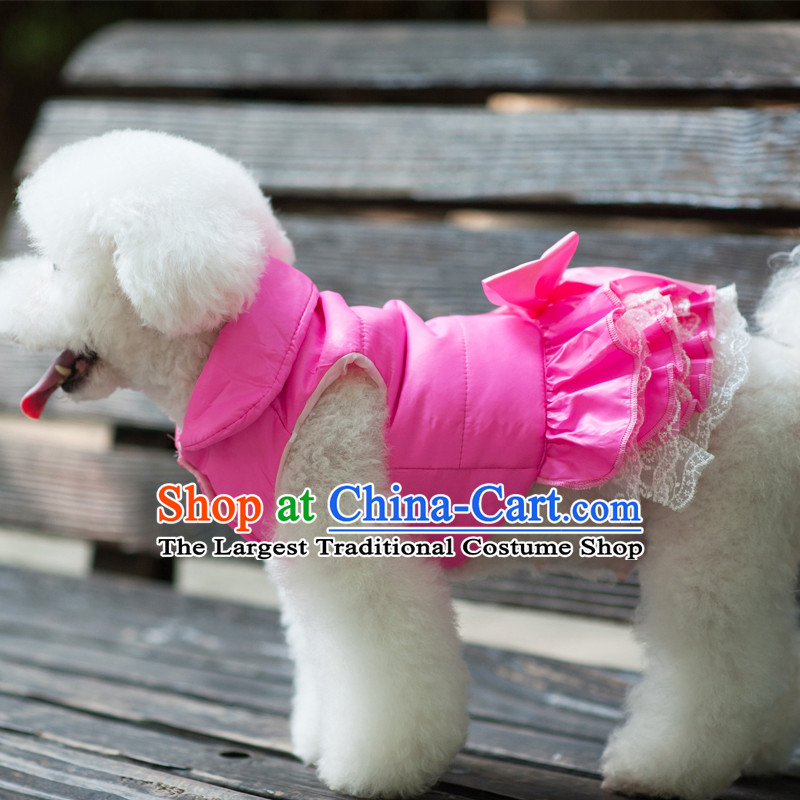 Pet dog costume of autumn and winter clothing body yi skirt VIP TEDU Hiromi than Xiong sweater pink Bow Tie Skirt 10