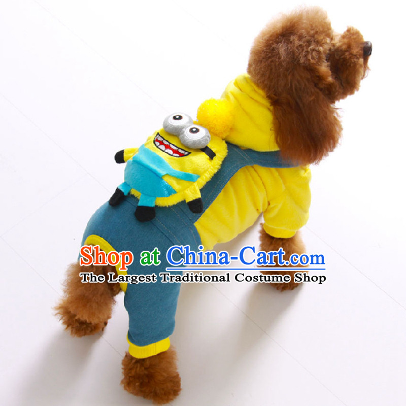 2015 new small yellow people back with pet dog clothes clothing small yellow people pets clothing autumn and winter clothing Yellow M3 of pets (approximately 6-7 catty through) suitable for________ , , , shopping on the Internet