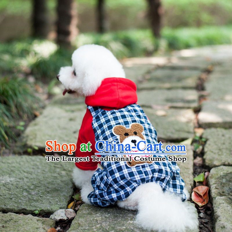Pet dog autumn and winter clothing clothes VIP tedu than Xiong Hiromi stylish 4 Pin, Red Blue Coat Cubs Jumpsuits 18, Blue Lai , , , shopping on the Internet