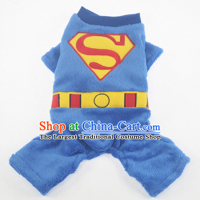 Pet dog costume autumn and winter clothing tedu than Xiong VIP Hiromi stylish blue jacket, lint-free Superman, Blue M Lai , , , shopping on the Internet