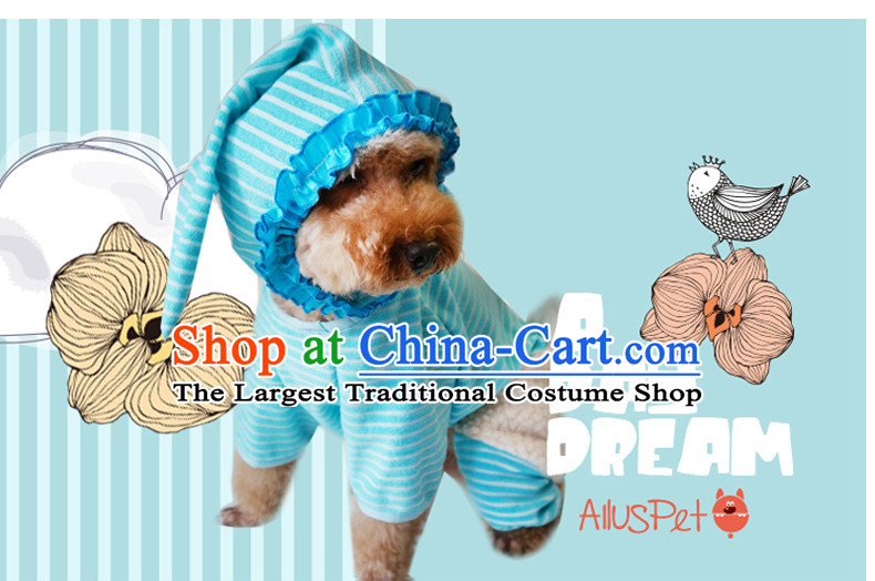 Dog Clothing Supplies dog costume pets clothes tedu gross autumn and winter clothing is a lovely vest four-legged sweater cotton coat blue stripes S picture, prices, brand platters! The elections are supplied in the national character of distribution, so action, buy now enjoy more preferential! As soon as possible.