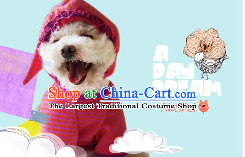 Dog Clothing Supplies dog costume pets clothes tedu gross autumn and winter clothing is a lovely vest four-legged sweater cotton coat blue stripes S picture, prices, brand platters! The elections are supplied in the national character of distribution, so action, buy now enjoy more preferential! As soon as possible.
