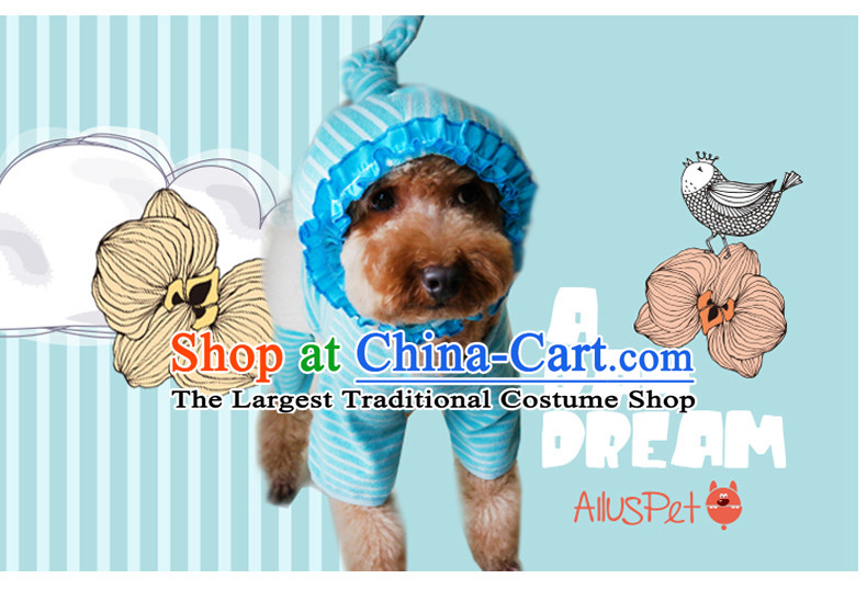 Dog Clothing Supplies dog costume pets clothes tedu gross autumn and winter clothing is a lovely vest four-legged sweater cotton coat blue stripes S picture, prices, brand platters! The elections are supplied in the national character of distribution, so action, buy now enjoy more preferential! As soon as possible.