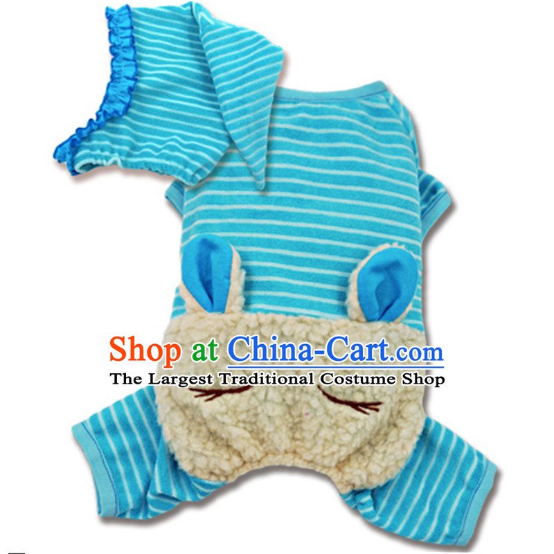 Dog Clothing Supplies dog costume pets clothes tedu gross autumn and winter clothing is a lovely vest four-legged sweater cotton coat blue stripes S, full-lok (quanle) , , , shopping on the Internet